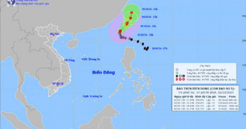 Biển Đông xuất hiện rãnh áp thấp nối với bão Krathon