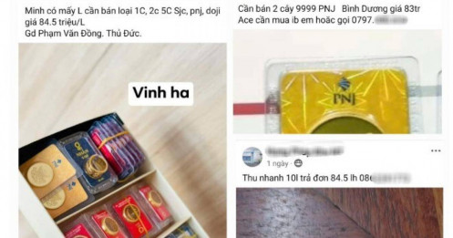 "Chợ mạng" nhộn nhịp mua bán vàng