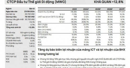 ‘Sáng cửa’ quay lại rổ VNDiamond, cổ phiếu MWG được dự báo tăng gần 20%