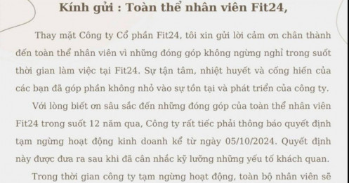 Chuỗi phòng tập Fit 24 đóng cửa vì cổ đông đầu tư ra bên ngoài?