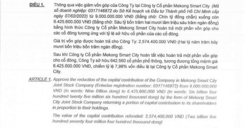 Novaland công bố “thoái” bớt vốn tại doanh nghiệp đang đề xuất làm dự án 580 ha