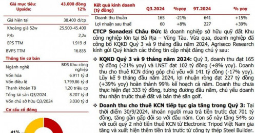 Vốn FDI vào Bà Rịa - Vũng Tàu cao kỷ lục, một cổ phiếu bất động sản KCN được dự báo tăng 2x%