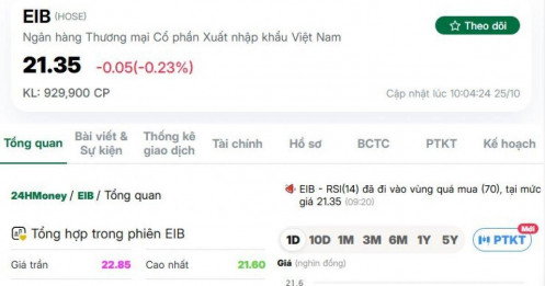 Giao dịch lớn đầu phiên ở EIB