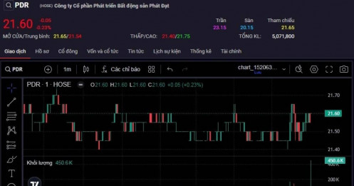 Cổ phiếu PDR giảm hơn 34% từ đỉnh của năm