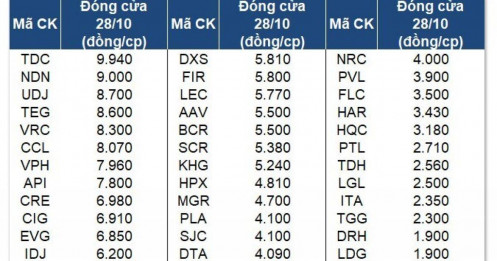 Loạt cổ phiếu BĐS đồng loạt lao dốc về dưới mệnh giá