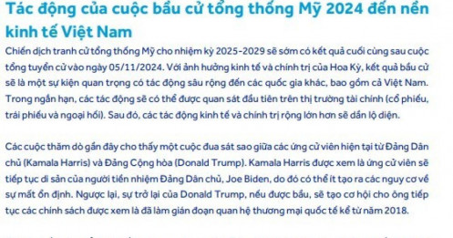 Ông Trump làm Tổng thống sẽ tác động như thế nào đối với nền kinh tế và chứng khoán Việt Nam?