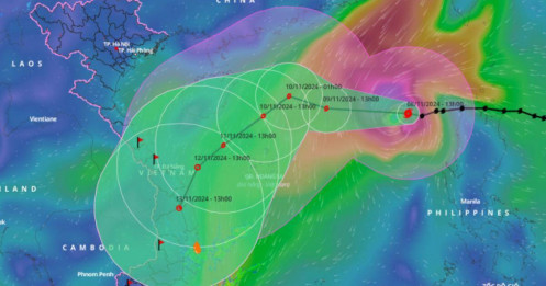 Bão Yinxing đang ở giai đoạn mạnh nhất