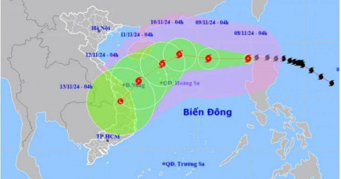 Bão Yinxing giật cấp 17 đi vào Biển Đông, liên tục đổi hướng di chuyển