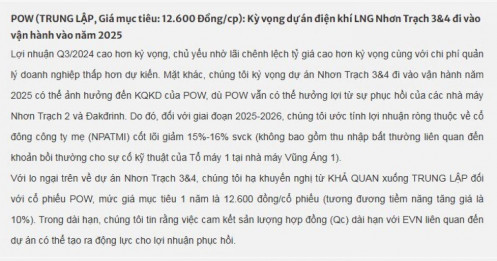 Nhà máy điện 1,4 tỷ USD đi vào vận hành tác động như nào đến KQKD của POW?