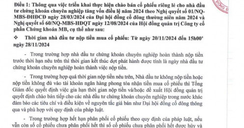 MBS chào bán riêng lẻ gần 26 triệu cổ phiếu, dự thu gần 600 tỷ đồng