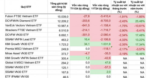 Vốn ETF rút ròng 20,3 nghìn tỷ đồng chủ yếu do hiệu suất kém tại Việt Nam?