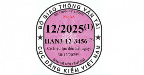 3 màu tem kiểm định ôtô áp dụng từ năm 2025