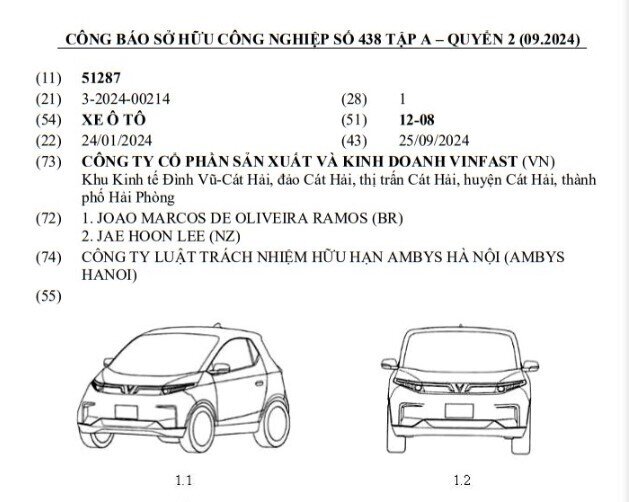 VinFast đăng ký xe mới tại Việt Nam: Trông nhỏ hơn VF 3, dáng như Smart, nếu ra mắt sẽ dễ thành hàng ‘hot’ cho chị em