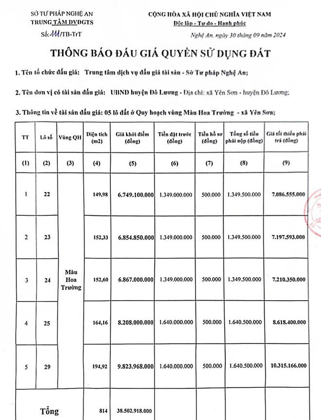 Vì sao tạm dừng đấu giá lô đất nông thôn có mức khởi điểm gần 10 tỷ đồng?