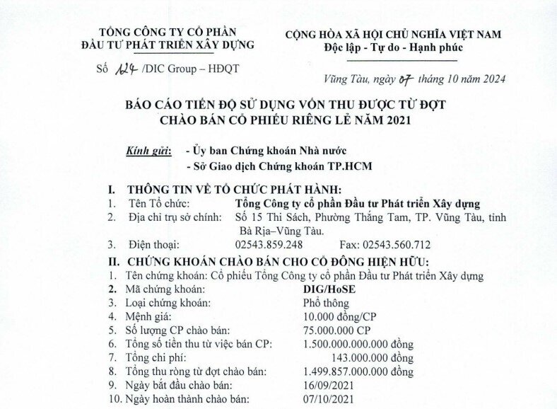 DIC Corp đã giải ngân 93% vốn huy động từ năm 2021 vào dự án 'đất vàng' tại TP. Vũng Tàu