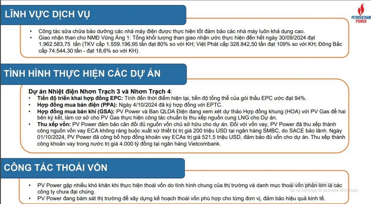 PV Power (POW) ước lãi 113 tỷ đồng trong quý 3