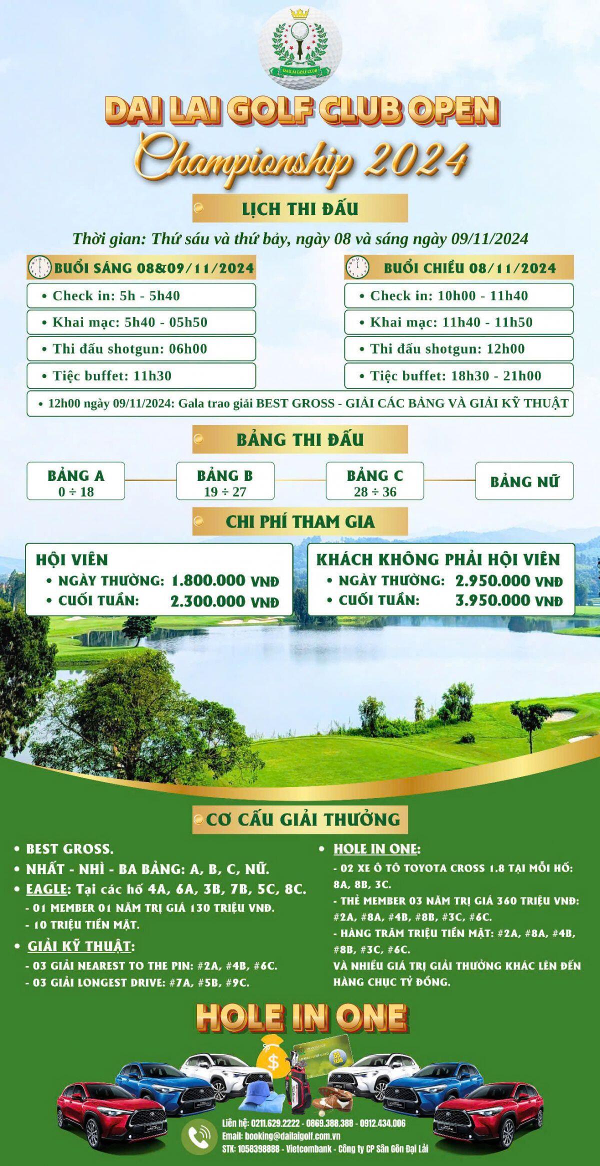 Hơn 600 golfer sẽ tranh tài tại giải Vô địch CLB Sân golf Đại Lải Mở rộng 2024