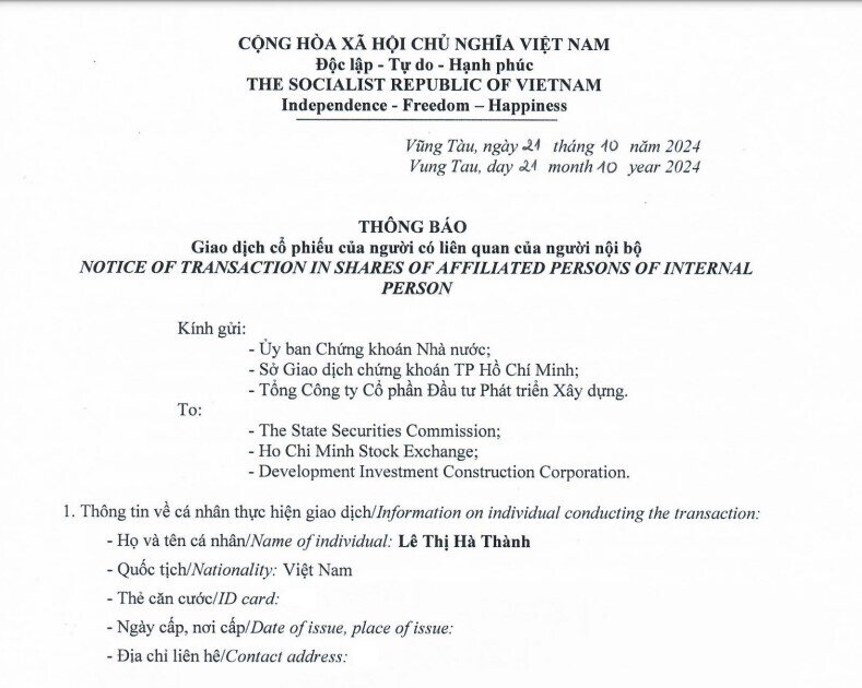 Vợ cố Chủ tịch Nguyễn Thiện Tuấn đăng ký nhận thừa kế 16,9 triệu cổ phiếu DIG