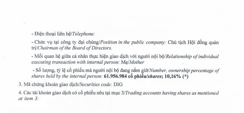 Vợ cố Chủ tịch Nguyễn Thiện Tuấn đăng ký nhận thừa kế 16,9 triệu cổ phiếu DIG