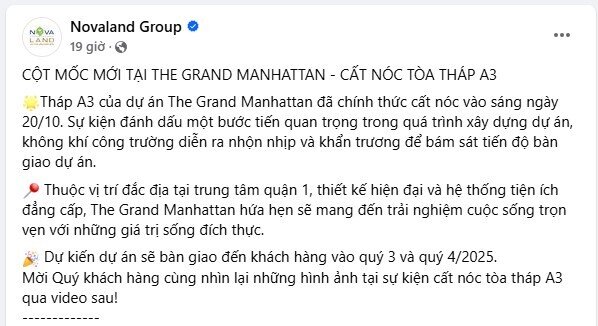 Novaland lùi thời gian bàn giao dự án BĐS trọng điểm thêm 1 năm