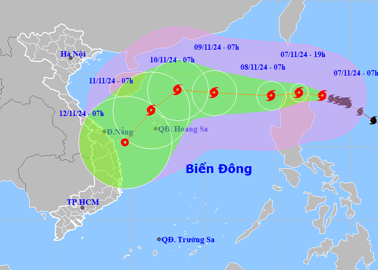 Bão Yinxing mạnh lên cấp 15, hướng vào Biển Đông