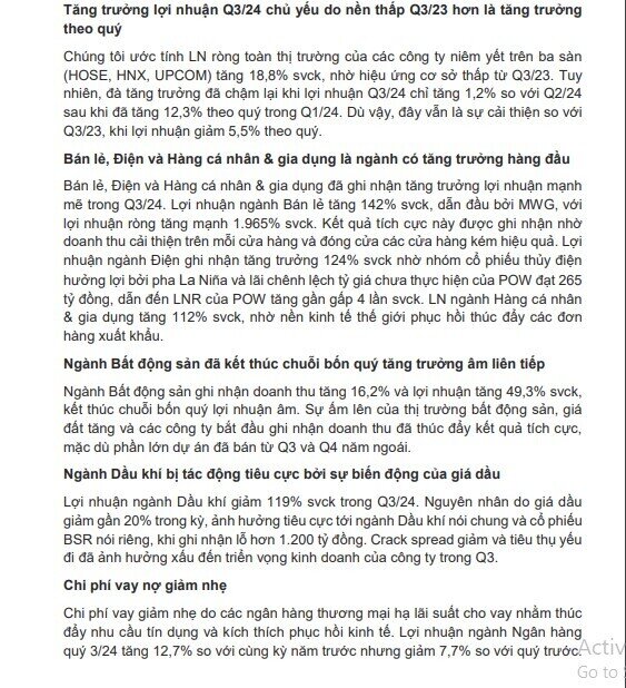 Toàn cảnh bức tranh lợi nhuận quý 3/2024: Loạt nhóm ngành trở thành "ngôi sao tăng trưởng" với lợi nhuận tăng "bằng lần"