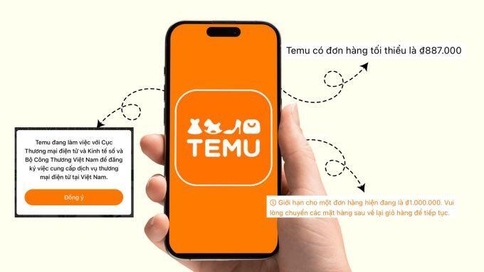 Temu giới hạn đơn hàng không quá một triệu đồng