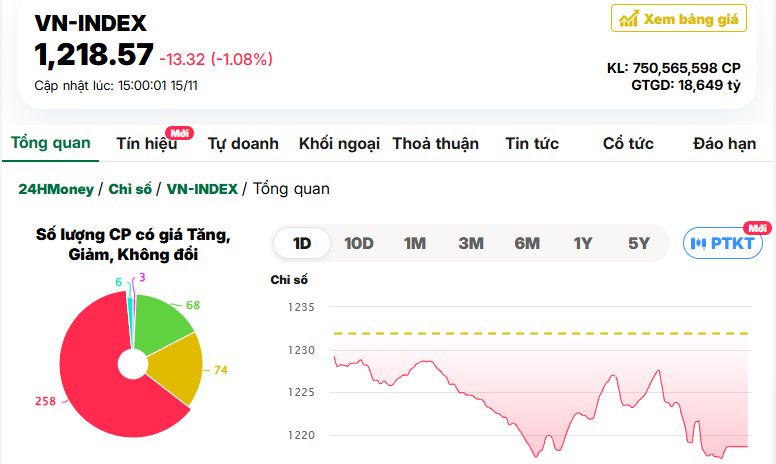 Bán tháo dữ dội, VN-Index “bốc hơi” hơn 13 điểm