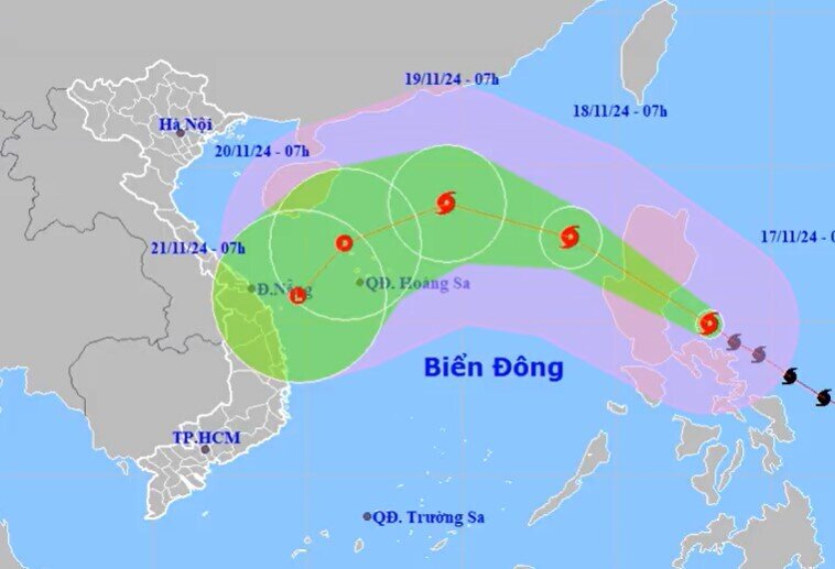 Siêu bão Manyi sắp vào Biển Đông