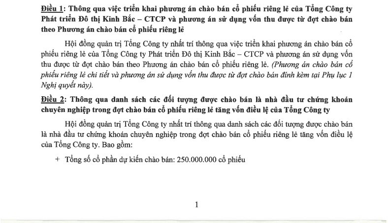 Kinh Bắc (KBC) muốn chào bán 250 triệu cổ phiếu riêng lẻ cho 11 NĐT