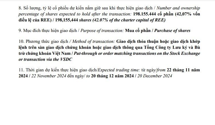 ‘Cá mập’ Singapore tiếp tục gom 30 triệu cổ phiếu REE sau khi nắm quyền phủ quyết