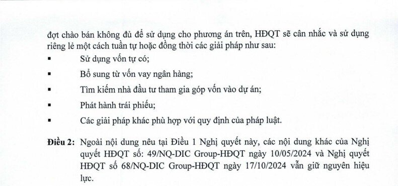 DIC Corp (DIG) thay đổi phương án phát hành 200 triệu cổ phiếu, giá 15.000 đồng/cp