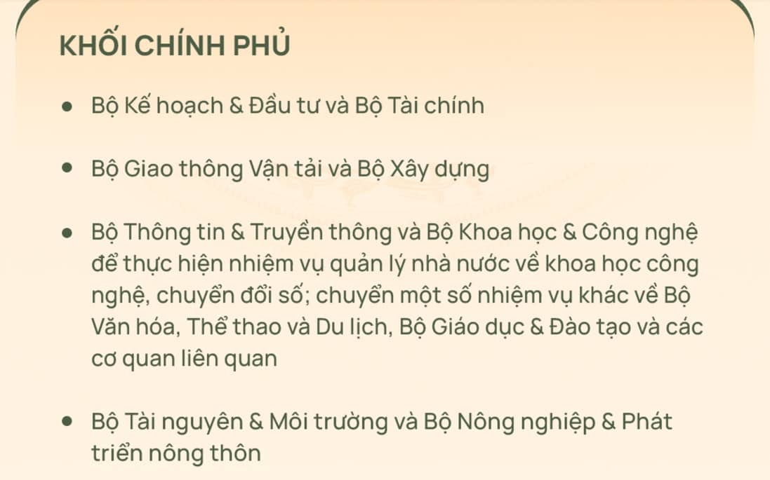 Những bộ ngành, cơ quan sẽ sáp nhập, kết thúc hoạt động