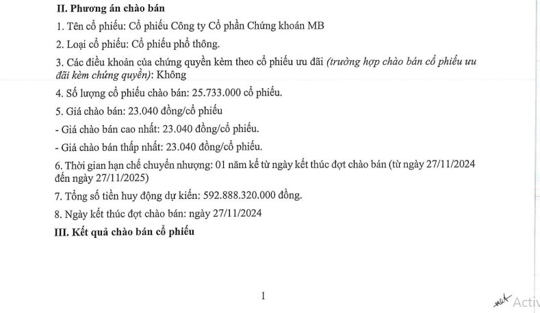 Lộ diện 'cá mập' ngoại mua toàn bộ 25,7 triệu cổ phiếu riêng lẻ của MBS