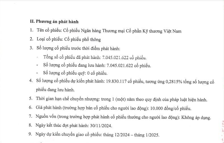 Techcombank tăng vốn điều lệ lên gần 70.649 tỷ đồng