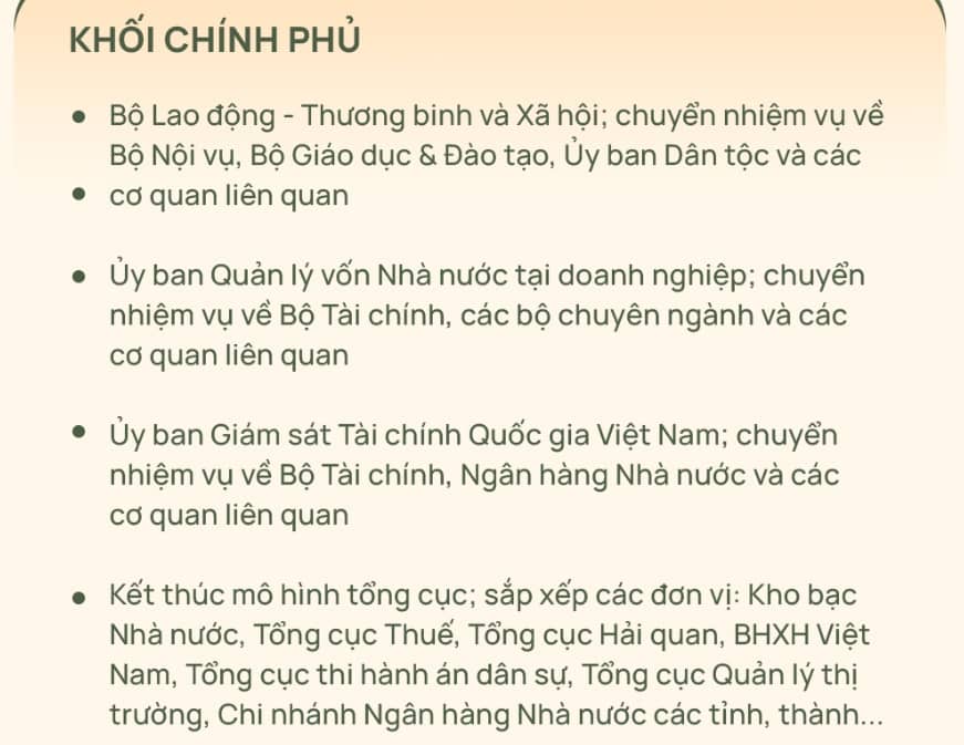 Những bộ ngành, cơ quan sẽ sáp nhập, kết thúc hoạt động