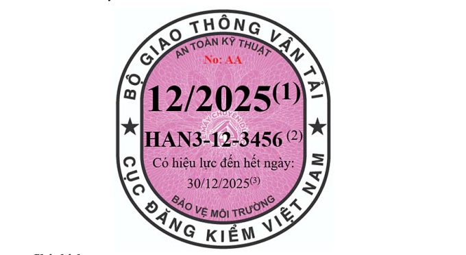 3 màu tem kiểm định ôtô áp dụng từ năm 2025