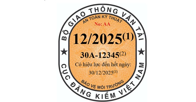 3 màu tem kiểm định ôtô áp dụng từ năm 2025