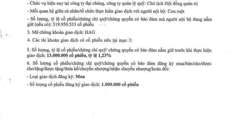 Chuyến tham quan vừa kết thúc, con gái bầu Đức lập tức xuống tiền mua cổ phiếu HAG