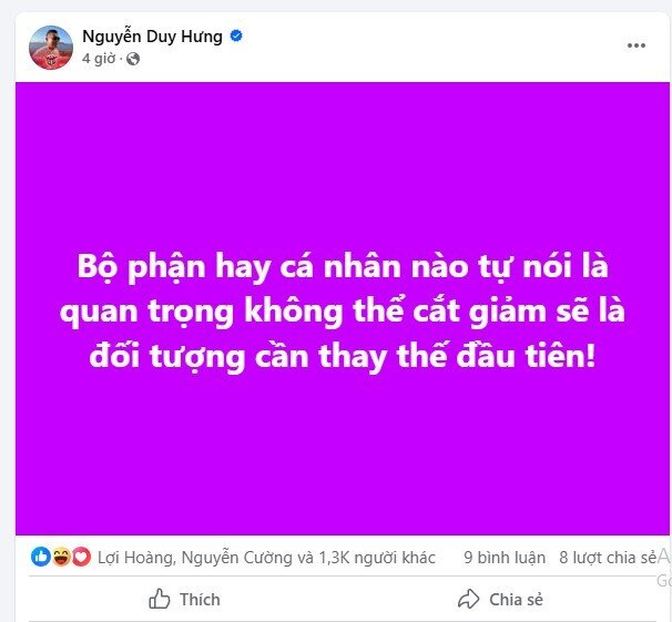 Chủ tịch SSI: 'Bộ phận hay cá nhân nào tự nói là quan trọng không thể cắt giảm sẽ là đối tượng cần thay thế đầu tiên!'