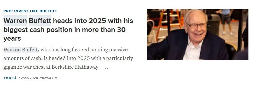 Huyền thoại Warren Buffett sắp bước sang năm 2025 với ‘núi’ tiền mặt lớn nhất 3 thập kỷ: Ông đang chờ đợi điều gì?