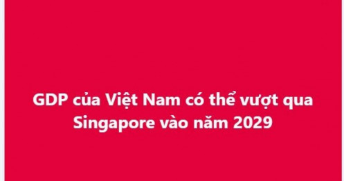 GDP của Việt Nam có thể vượt qua Singapore vào năm 2029