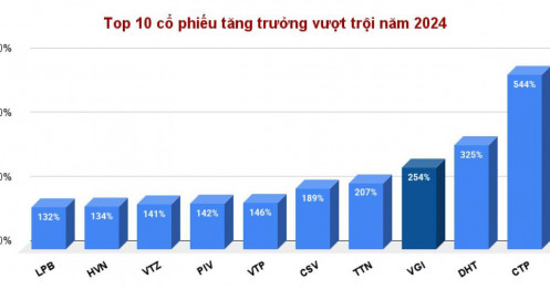 10 cổ phiếu tăng trưởng vượt trội năm 2024