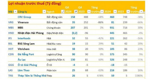 Cập nhật KQKD ngày 17/1: Loạt công ty BĐS báo lãi giảm sâu