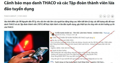 THACO phát đi thông báo khẩn về hành vi gây ảnh hưởng đến uy tín công ty