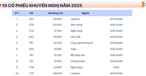 10 cổ phiếu được chuyên gia ‘chọn mặt gửi vàng’ trong năm 2025
