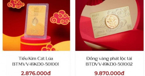 Giá vàng Thần Tài đắt kỷ lục, hàng ép vỉ vọt lên 99,5 triệu đồng/lượng