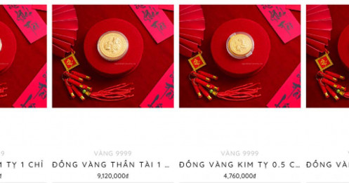 Giá vàng vía Thần Tài ép vỉ lên đến 99,5 triệu/lượng, đắt hơn cả vàng miếng