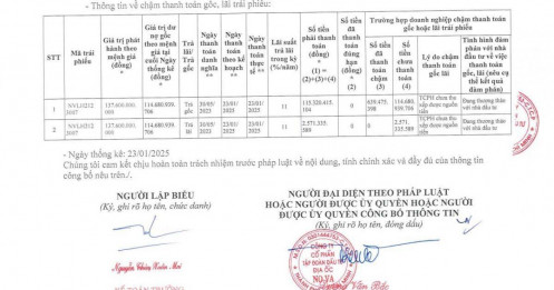 Novaland (NVL) chậm thanh toán gốc và lãi trái phiếu hơn 117 tỷ đồng