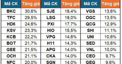 Loạt cổ phiếu tăng giá 20 - 30% chỉ sau 3 phiên khai xuân